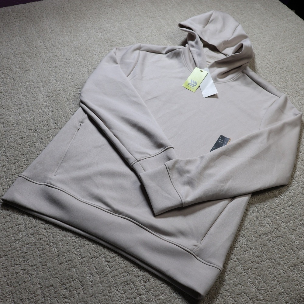 All in Motion Mens Sleek Spacer Pullover Hoodie Stone Beige S 041 03 4702